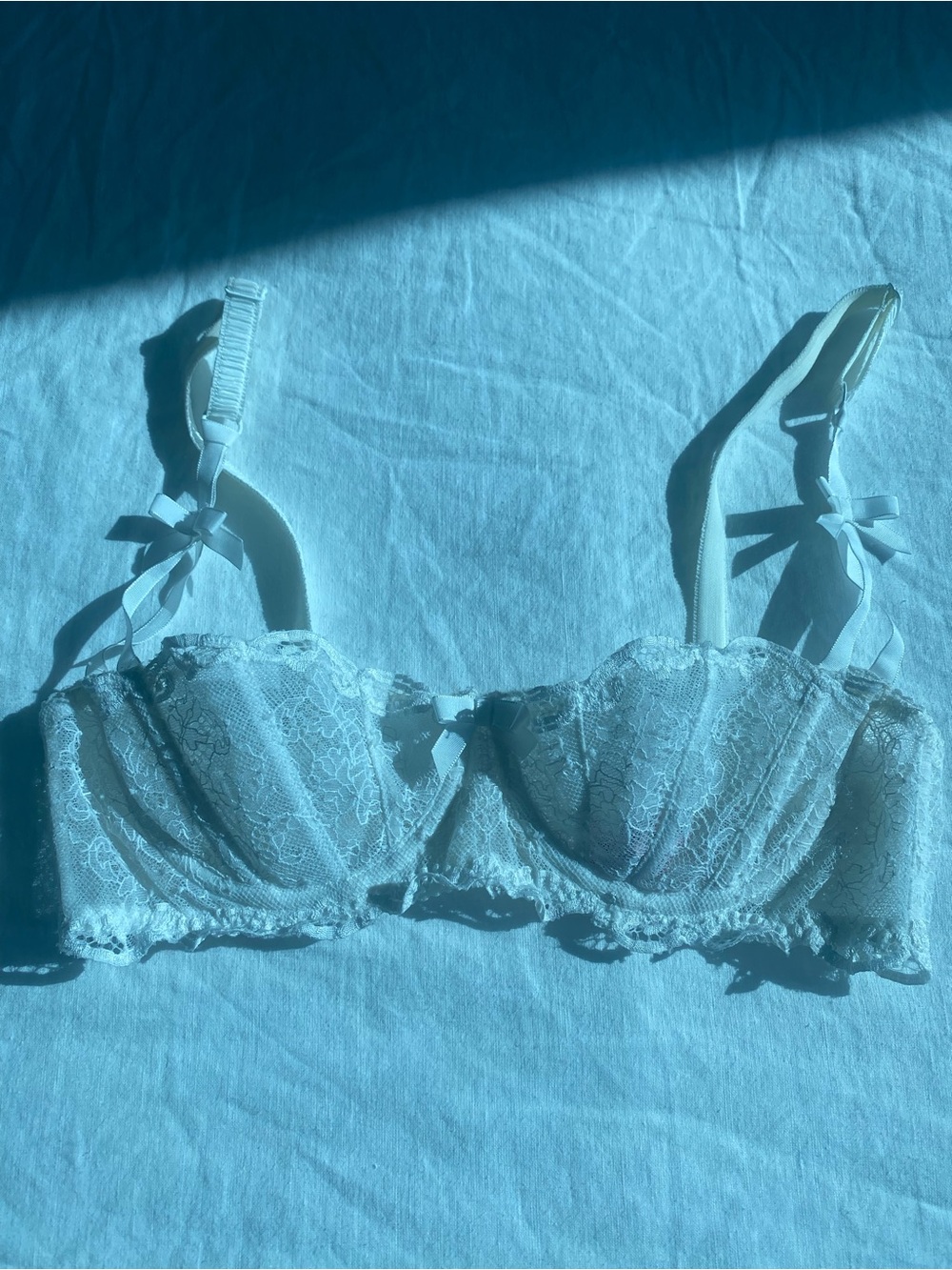 Agent Provocateur White Lace Balconette Love Demi Bra 34B